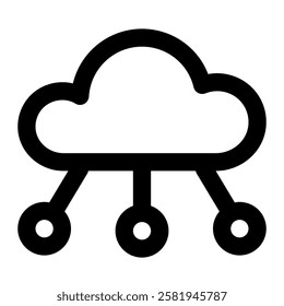Cloud Storage Server Icon for IT Computer Tech
