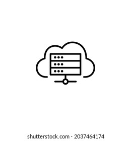 Cloud storage server icon. Internet cloud computing provider. Pixel perfect, editable stroke