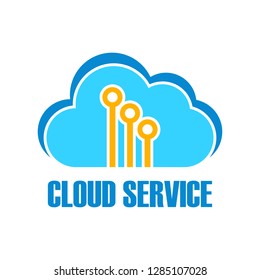 cloud storage service logo isolated on white background. vector illustration