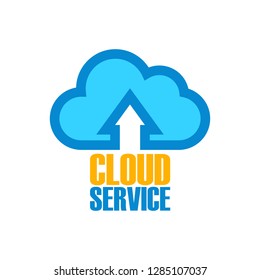 cloud storage service logo isolated on white background. vector illustration