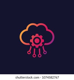 Cloud storage settings, hosting configuration vector icon