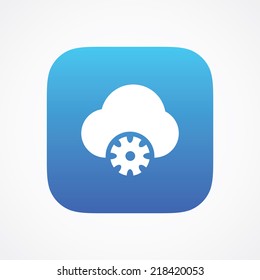Cloud storage settings icon button, vector illustration. Simple flat metro design style. esp10