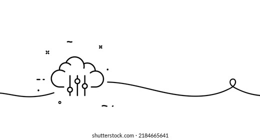 Cloud storage settings line icon. Internet, control panel, sliders, adjust, configuration, information, data. Technology concept. One line style. Vector line icon for Business and Advertising.