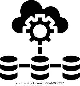 Cloud storage single vector line icon