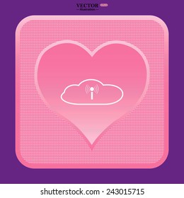 Cloud storage surrounded wi-fi network , vector illustration, EPS 10