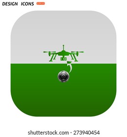 Cloud storage surrounded wi-fi network . icon. vector design Quadrocopter. icon. vector design