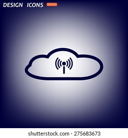 Cloud storage surrounded wi-fi network . icon. vector design