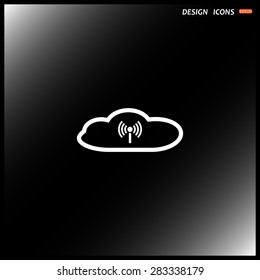 Cloud storage surrounded wi-fi network . icon. vector design