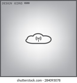 Cloud storage surrounded wi-fi network . icon. vector design