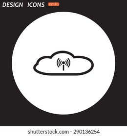 Cloud storage surrounded wi-fi network . icon. vector design