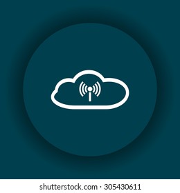 Cloud storage surrounded wi-fi network . icon. vector design