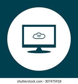 Cloud storage surrounded wi-fi network . icon. vector design
