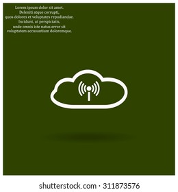 Cloud storage surrounded wi-fi network . icon. vector design