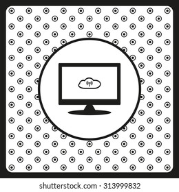 Cloud storage surrounded wi-fi network. icon. vector design