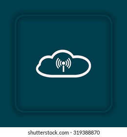 Cloud storage surrounded wi-fi network . icon. vector design