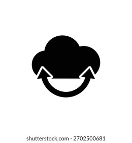 Cloud Storage Sync Backup. Data Sync Cloud Icon. Cloud Computing Arrows.