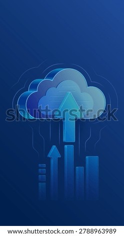 Cloud storage technologies. Modern data exchange technologies. Sketch for creative use.