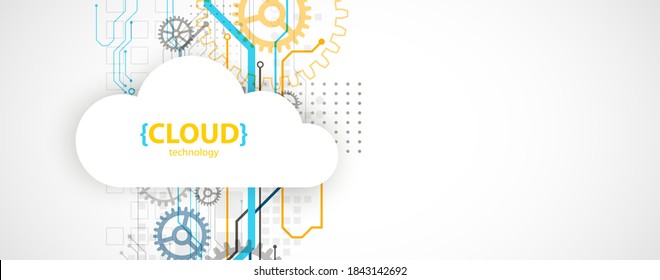 Cloud storage technology. Integrated digital web concept background.