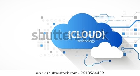 Cloud storage technology. Integrated digital web concept background.