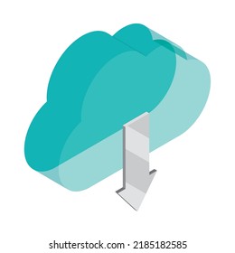 cloud storage technology isometric icon