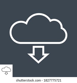 Cloud Storage Thin Line Vector Icon. Flat icon isolated on the black background. Editable EPS file. Vector illustration.