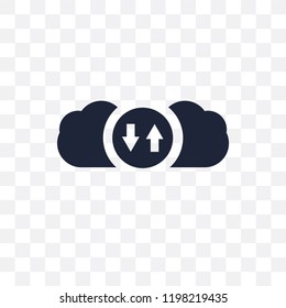 Cloud storage transparent icon. Cloud storage symbol design from Networking collection. Simple element vector illustration on transparent background.
