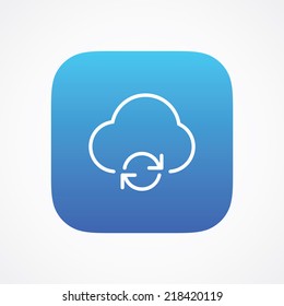 Cloud storage update refresh sync icon button, vector illustration. Simple flat metro design style. esp10