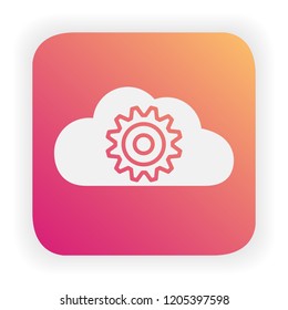 Cloud storage update.Upload icon.Flat vector.