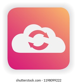 Cloud storage update.Upload icon.Load symbol. Share sign.Concept cloud technology data transfer.Flat vector.