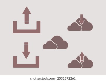 Cargar de almacenamiento en la nube Descarga Iconos de flecha