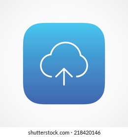 Cloud storage upload icon button, vector illustration. Simple flat metro design style. esp10