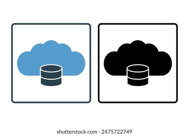 Cloud storage upload icon. icon related to cloud computing. suitable for web site, app, user interfaces, printable etc. solid icon style. simple vector design editable