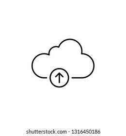 cloud storage upload outline icon. Signs and symbols can be used for web, logo, mobile app, UI, UX