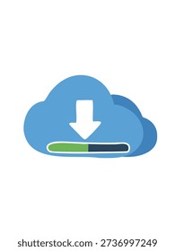 cloud storage upload in progress digital illustration