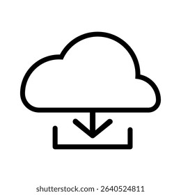 Cloud storage vector icon. Download illustration sign. load symbol. interface logo or mark. Upload web icon.