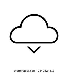 Cloud storage vector icon. Download illustration sign. load symbol. interface logo or mark. Upload web icon.