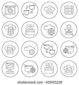 Cloud storage Vector icons set