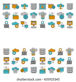 Cloud storage Vector icons set