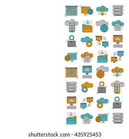 Cloud storage Vector icons set