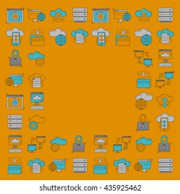 Cloud storage Vector icons set