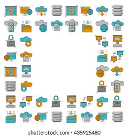 Cloud storage Vector icons set