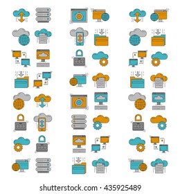 Cloud storage Vector icons set