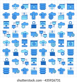 Cloud storage Vector icons set