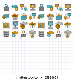 Cloud storage Vector icons set