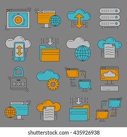 Cloud storage Vector icons set