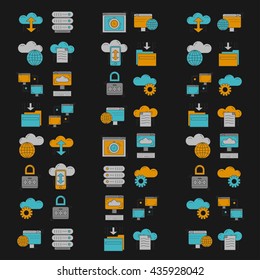 Cloud storage Vector icons set