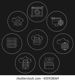 Cloud storage Vector icons set