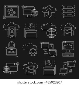 Cloud storage Vector icons set