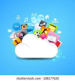 Cloud Storage Vector, layered vector design.