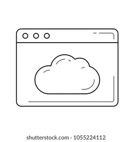 Cloud storage vector line icon isolated on white background. Cloud computing line icon for infographic, website or app.